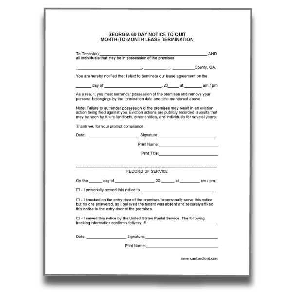 How To Write A 60 Day Lease Termination Letter